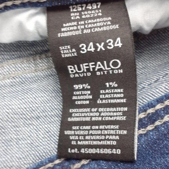 Buffalo David Bitton Jackson-X Straight Stretch Jeans 34x34 - Picture 8 of 9